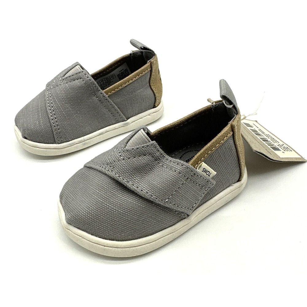 Toms Tiny Alpargata Toddler Size T4‎ Slip On Canvas Earthwise Shoes